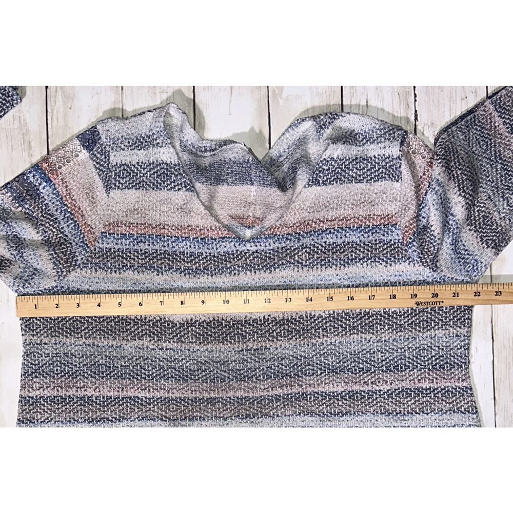 Avenue Striped Knit V-Neck Flared Sleeve Sweater 14/16 - Picture 4 of 9